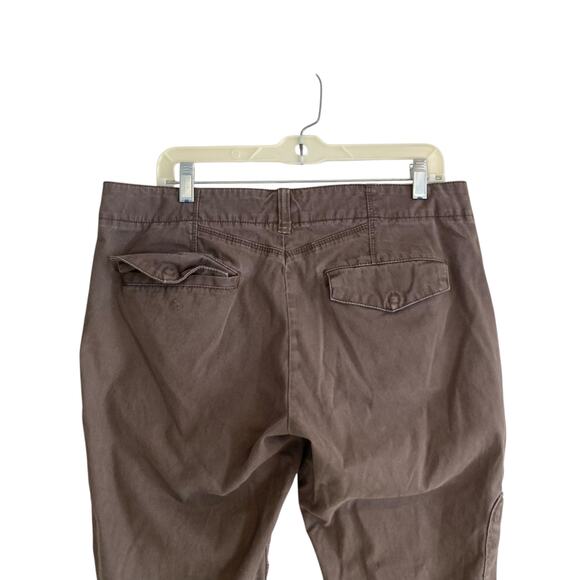 Anthropologie Daughters of Liberation Brown Zip Ankle Straight Cargo Pants Sz 34 - Picture 6 of 16